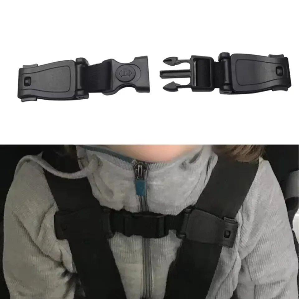 1pcs Black Premium Cars Baby Safety Seats Straps Belts Secure Your Baby Reliable Chest Clips Buckles ABS + Webbing Accessories