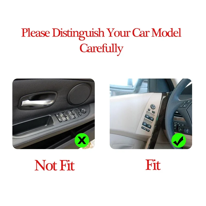 BMW 5 시리즈 E60 2004 2005 2006 ABS 크롬 자동차 인테리어 도어 창 리프트 스위치 버튼 패널 프레임 보호 커버 트림