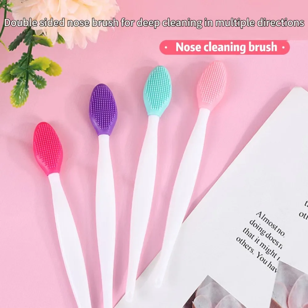 

Beauty Skin Care Wash Face Silicone Brush Exfoliating Nose Clean Blackhead Acne Removal Brushes Tools with Replacement Head