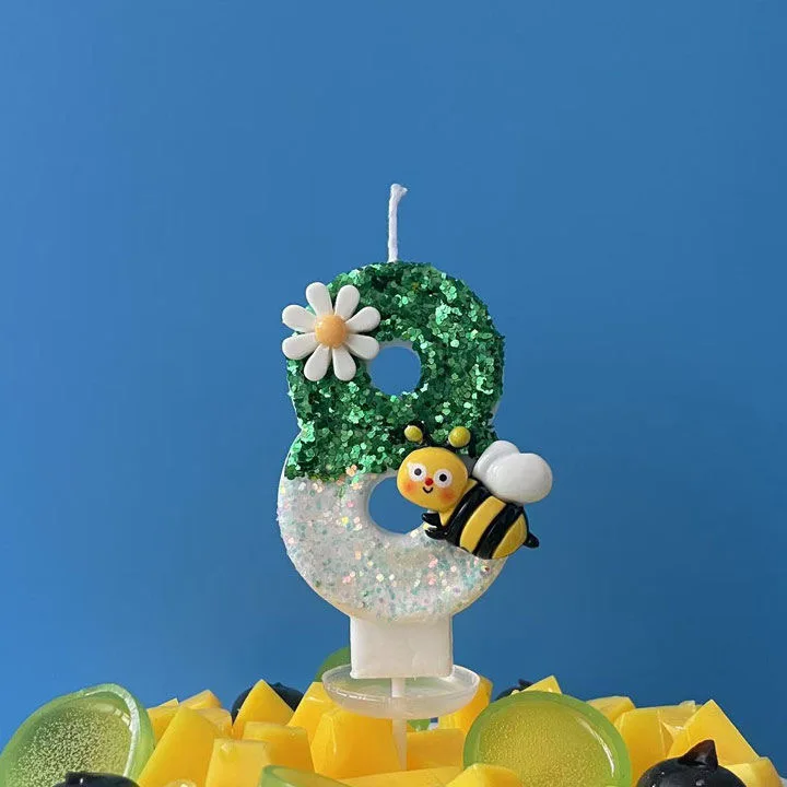 4x7.5cm Bee Creative Digital Candle Cake Birthday Decoration Candle Party Dessert Ambient Decoration
