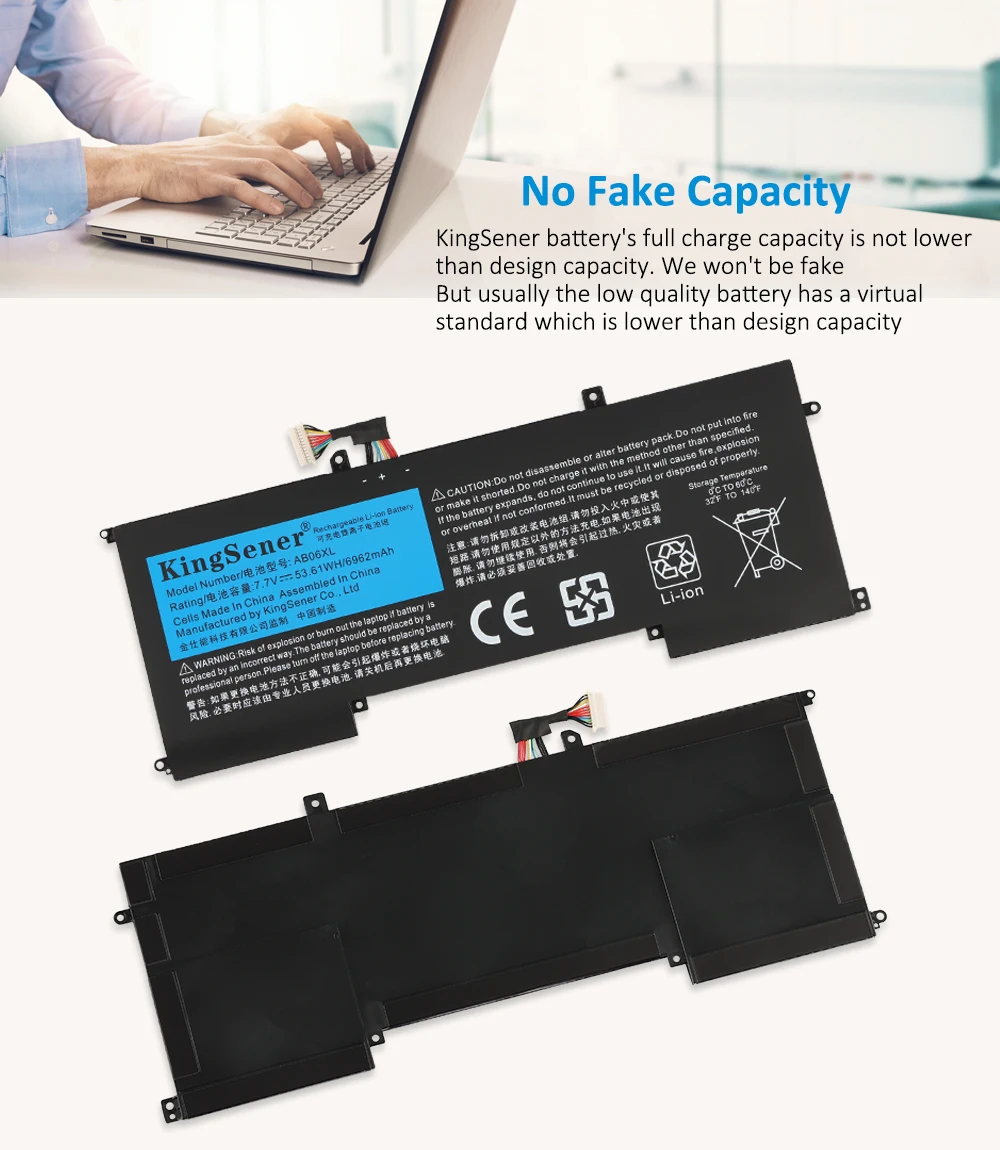 KingSener AB06XL Battery For HP ENVY 13-AD019TU 13-AD020TU 13-AD106TU 13-AD108TU TPN-I128 HSTNN-DB8C 921408-2C1 921438-855