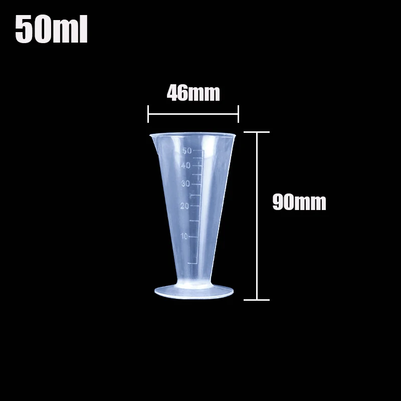 50ml/100ml/250ml/500ml Kitchen Tools Liquid Mixing Cup Laboratory Equipment Measuring Cup Plastic Triangular Graduate Plastic Be