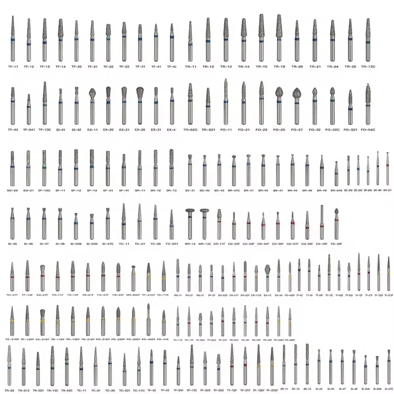 Factory Supply Price 5pcs/kit AZDENT Diamond Burs BR-31/TR-13/BR-41/BR-46/BR-40/BR-45