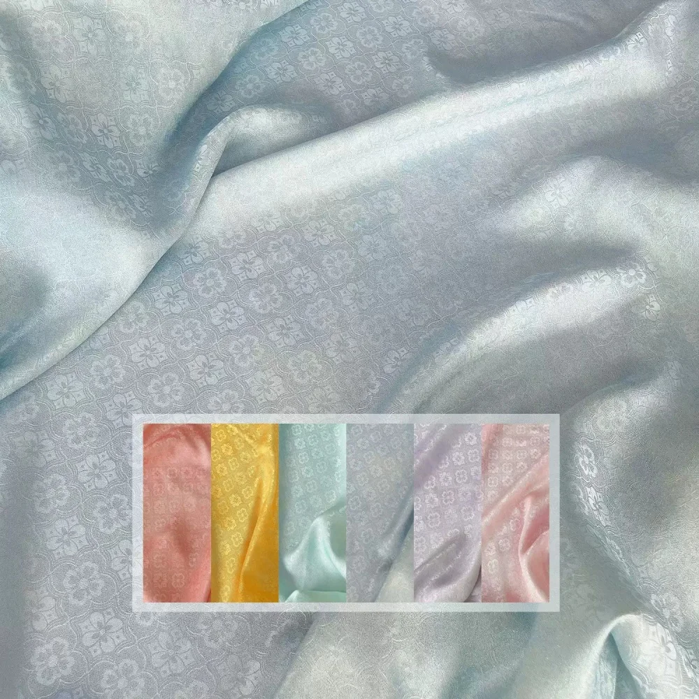 新作人気沸騰中！高品質でカラフルな光沢のある花柄デザインの快適なシルクジャカード生地を使用した女性用サマードレス