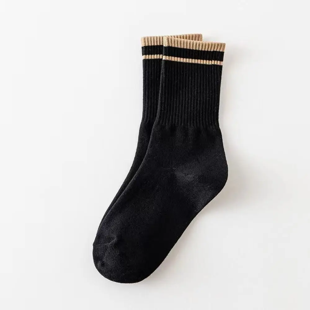 10Pairs Fashion Patchwork Stripe Socks Non-Slip Simple Mid-calf Socks Hosiery Breathable Women Tube Socks Girl