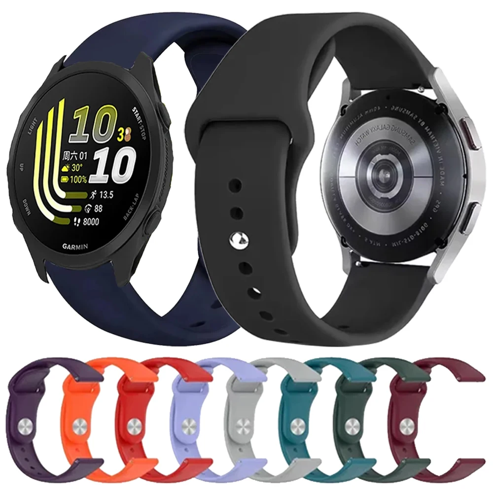 22mm 20mm 18mm Soft Silicone Band for Garmin Forerunner 70 170 55 165 570 970 Strap for Garmin Venu 4/3/Active 6/5/Approach S50