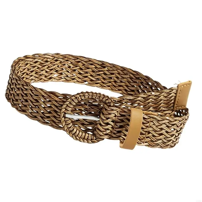 Artistic Woven Waist Belt Adjustable Clasp Waist Girdle Double Color Option Perfect For Travel And Daily Wear Y166