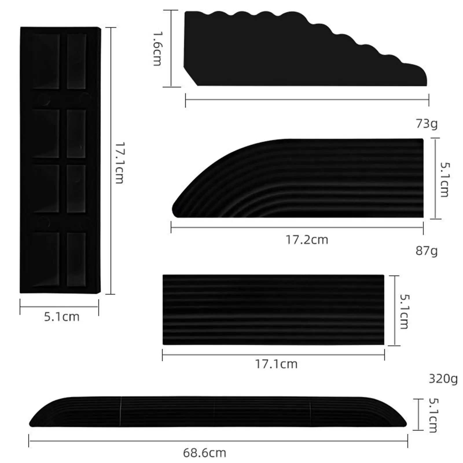 Set of 5 Household Threshold Bars Step Ramp for Ecovacs Robot Vacuum Cleaner