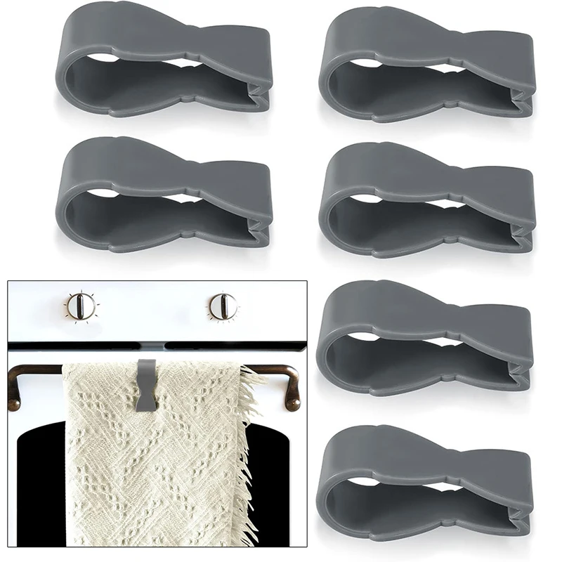 6 uds Clip de toalla para cocina Clip de toalla de mano para cocina horno lavavajillas estufa toallero de baño ropa toalla para herramienta de fijación