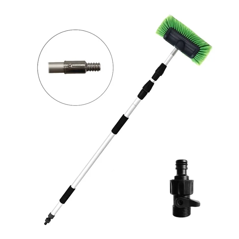 Car wash brush with retractable aluminum rod, 132-300 cm