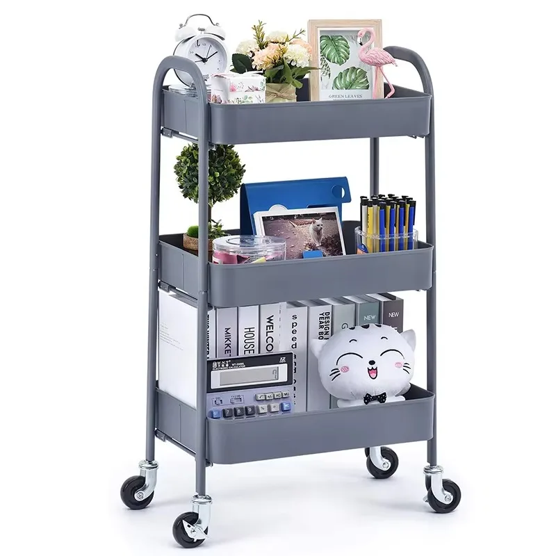 Original ไม่มีสกรูเครื่องใช้ในครัวเรือน 3 ชั้นยูทิลิตี้เก็บรถเข็น Rolling Organization ผู้ถือ Rack Cart