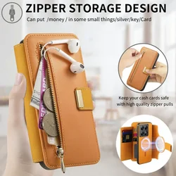For Oneplus 13 13R 15 5G Case 2In1 Leather Zipper Wallet Funda OnePlus 15R Magnet Back Cover One Plus ACE 5 Pro 6 6T 12R Etui