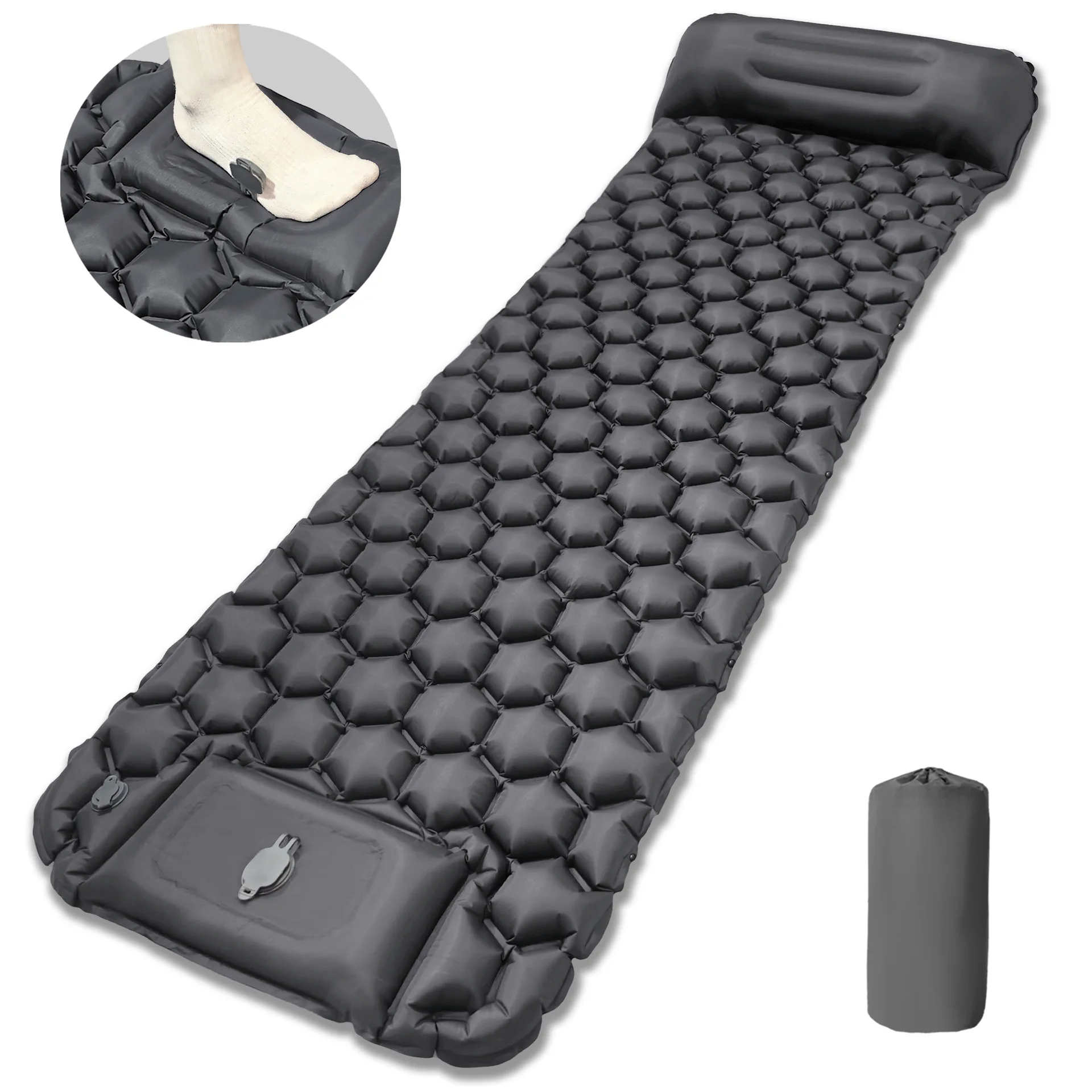 

Modern Portable Camping Air Mattress with Side Pocket Outdoor Inflatable Bed for Home & Hotel Use