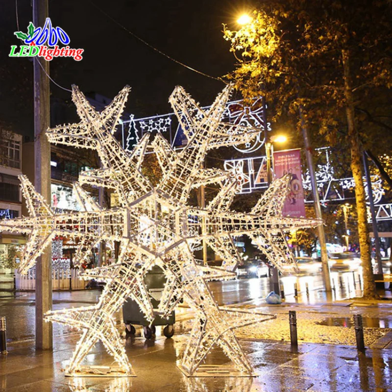 

custom.Outdoor IP65 3D motif snowflake rope light for street lamp post commercial decoration