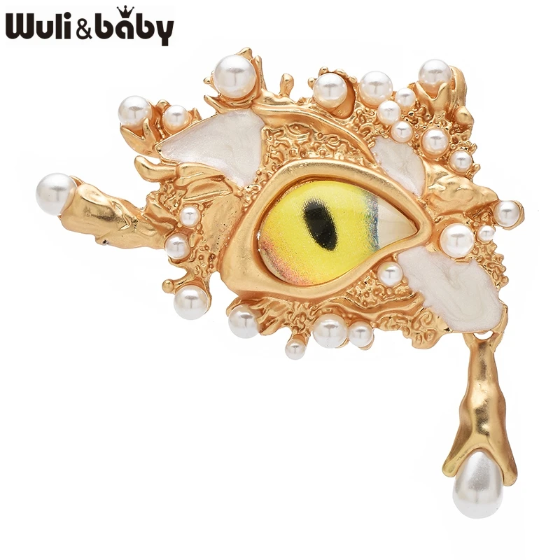 Wuli&baby Art Design Eye Brooches Pins Metal Enamel Beautiful Eyes For Women's Clothes Backpack Brooch Badge Gifts