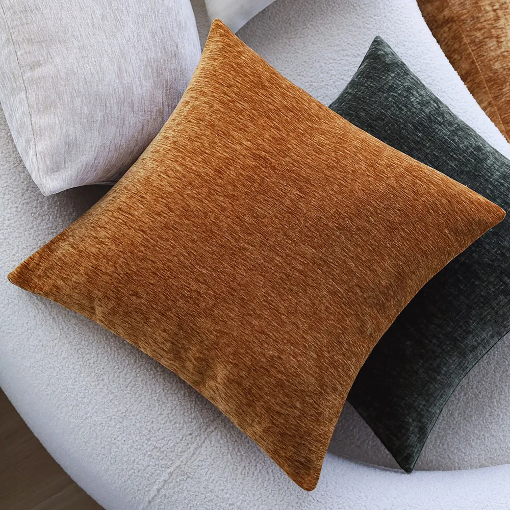 45x45 Chenille Cushion Cover for Sofa Nordic Style Living Room Throw Pillow Cover Minimalist Multi-color Soft Pillowcase Cozy