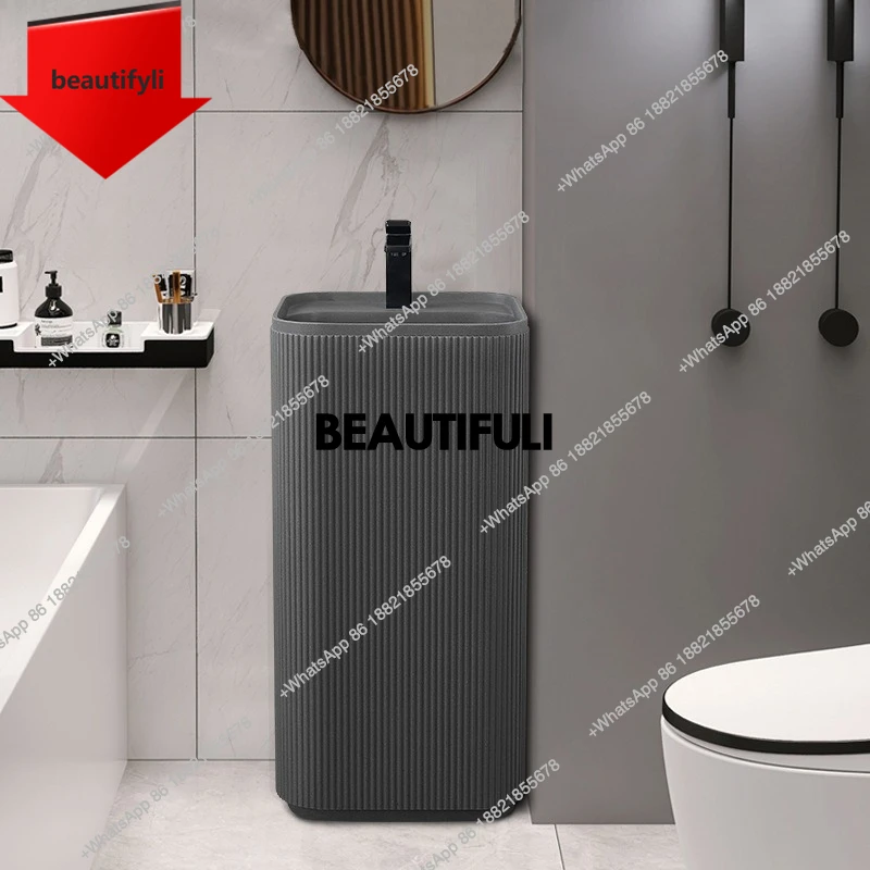 X188 Artificial floor-to-ceiling small apartment art pillar basin balcony bathroom integrated washbasin