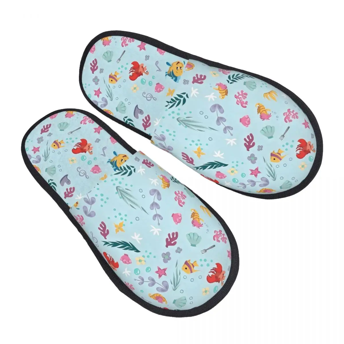 

Custom The Little Mermaid Memory Foam Slippers Women Cozy Warm Animation House Slippers
