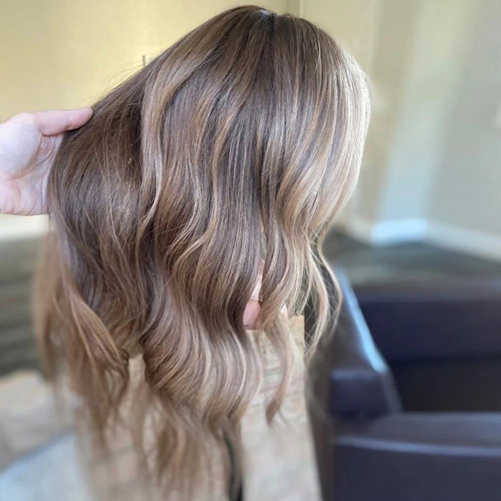 Brünette balayage remy menschliches haar spitze front perücke hebt braune blonde volle spitze perücken hd transparente spitze körper welle frauen perücken hervor