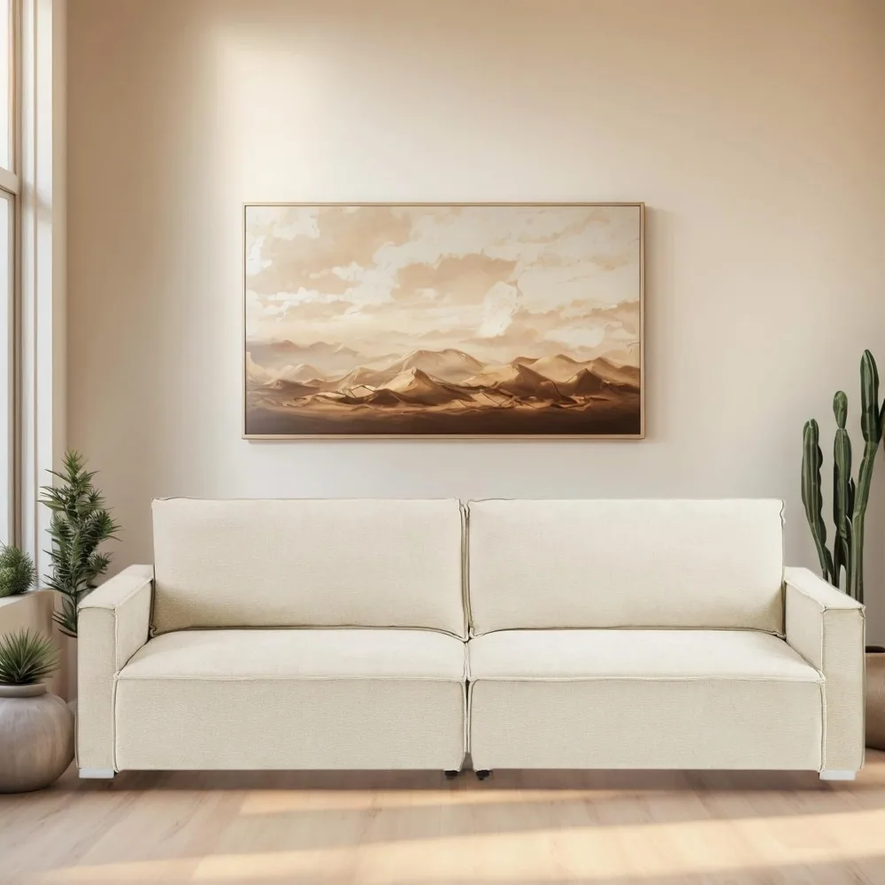 

"Modern Square Arm Sofa - Sliding Backrest Accent Chair for Living Room, Cozy Reading Armchair"​