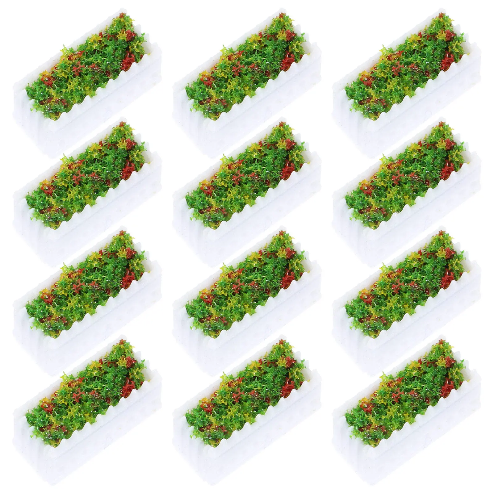 

12Pcs Mini Flower Bed Decor Durable Compact Micro Landscape Ornament Desktop Decoration Fairy Garden Scene Layout