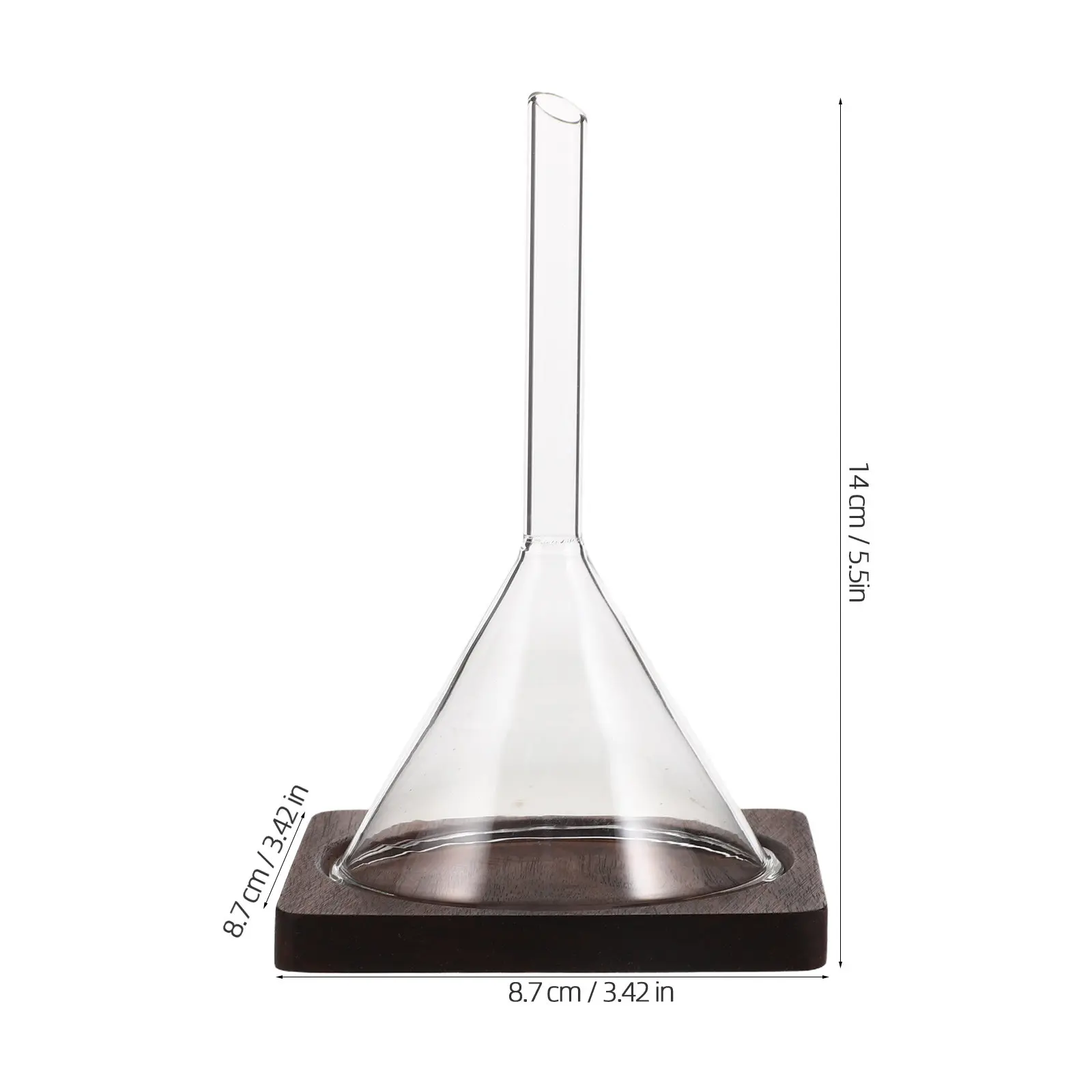 1Set Glass Aroma Sampling Dome with Wooden Base Perfume Smelling Funnel Kit Precise Fragrance Testing Tool Boutique Scent