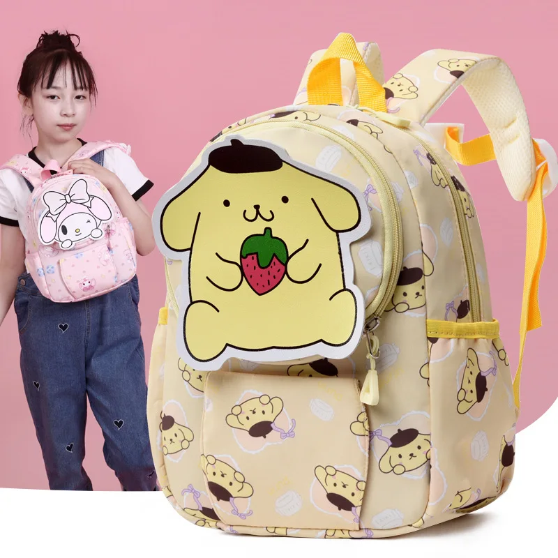 Schoolbag Hello Kitty Backpack Kuromi Cinnamoroll Printed Book Bag School Supplies High Capacity Shoulder Kid Bag Gifts