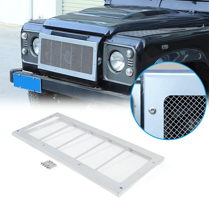 

For Land Rover Defender 2008-2019 Carbon Steel Front Bumper Center Net Insect Screen Cover Exterior Modification Accessories