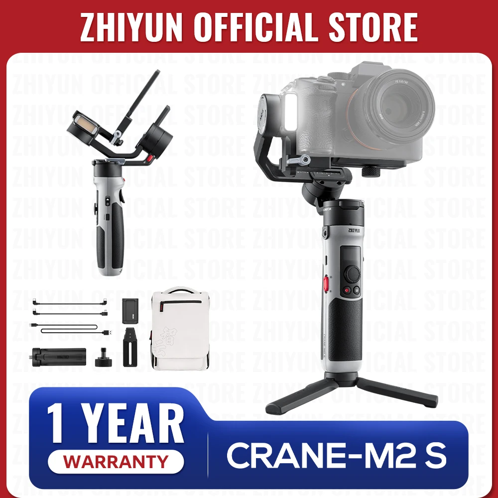 ZHIYUN Official CRANE M2S 3-Axis Mirrorless Cameras Gimbal Handheld Stabilizer for Sony Canon Action Compact Camera iPhone 14