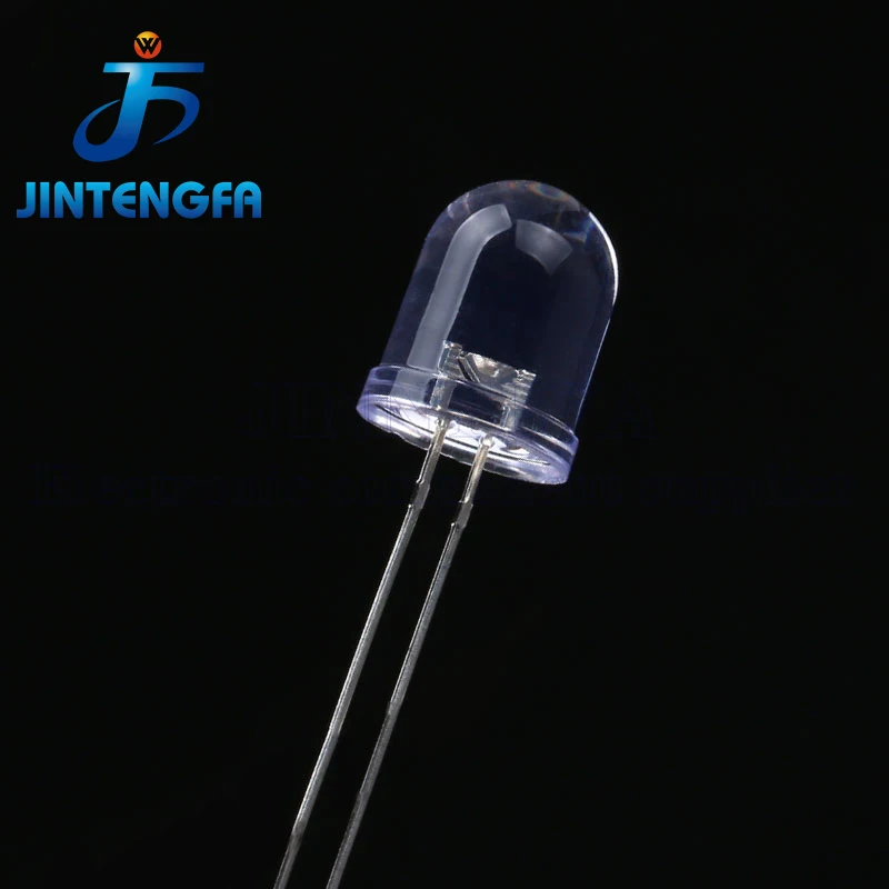 20PCS 10MM LED Diode Red Blue Emerald Green Yellow Orange White Light Emitting Diode High Brightness Round Head Transparent F10