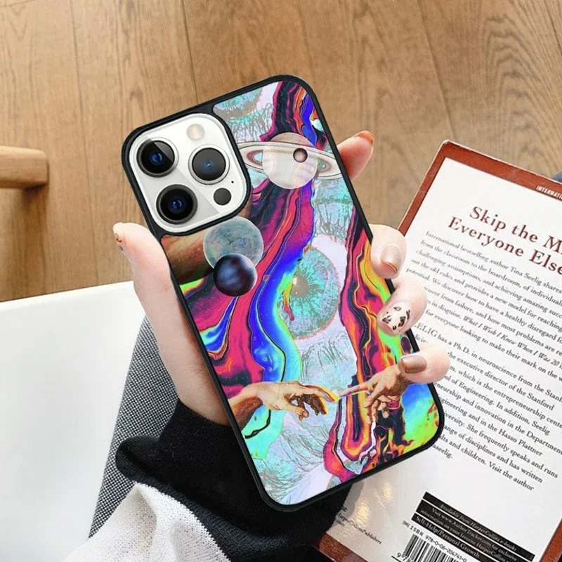 Colorido psicodélico Trippy Art Phone Case Capa, iPhone 14, 13, 15 Pro Max, Coque 12, 11 Pro Max, Apple 8 Plus, 7, 6S, XR, X, XS