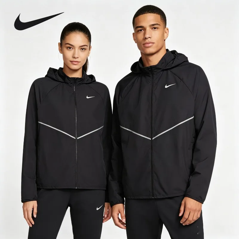 Nike Woven Cropped Zip Wind Jacket Spring Fall Y2K Boxy Silhouette Fashion Daily Thin Outer CoatIF2370-010 1PCS