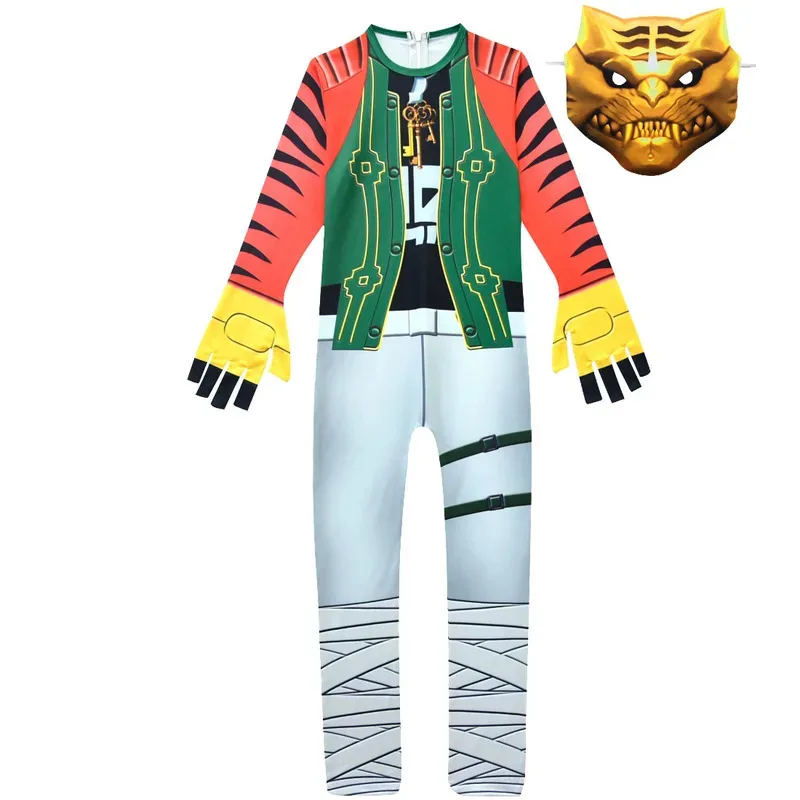 Anime Cosplay Halloween niños disfraz Tiger Boss mono niño Navidad cumpleaños carnaval divertidos disfraces de fiesta niños Golden T 72th