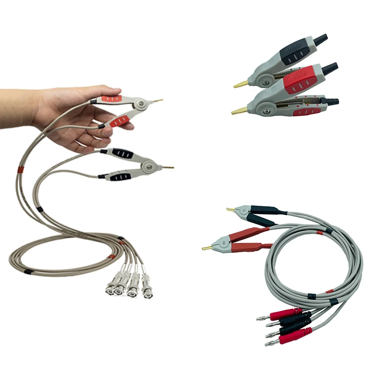 Czteroprzewodowa sonda Kelvin ołów LCR Instrument przewód testowy cyfrowy most Test SMD Patch Clamp przewody pomiarowe