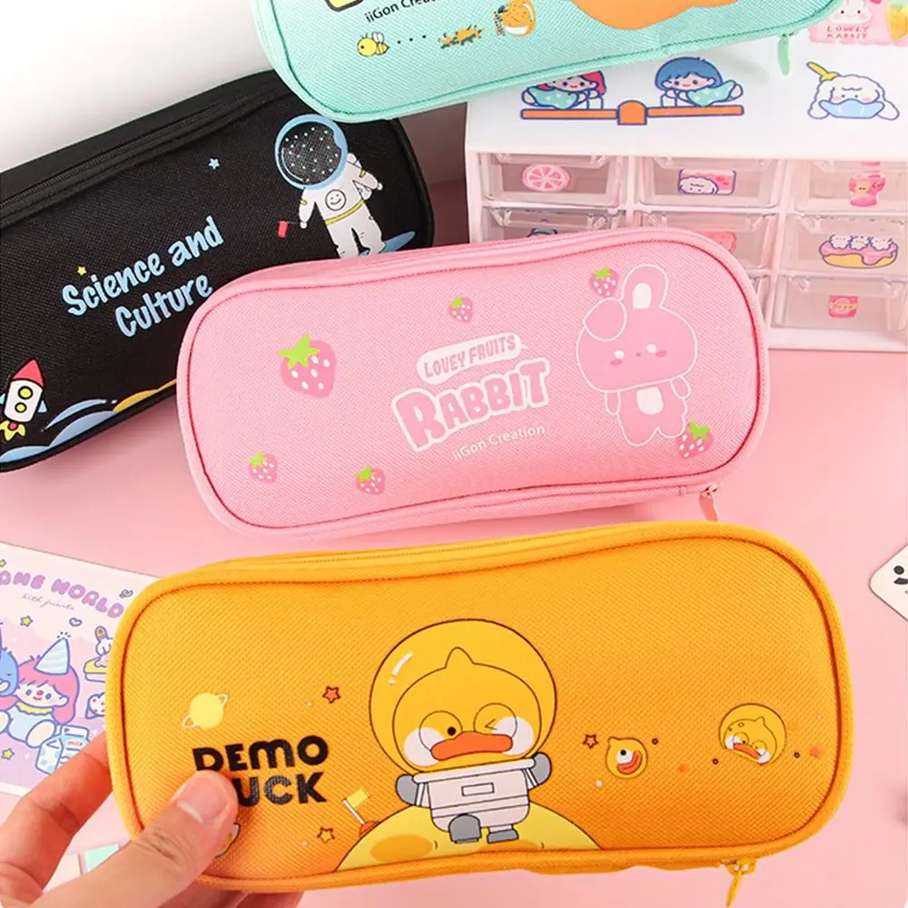 

Cartoon Office School Supplies Oxford Cloth Student Stationery Large Capacity Pen Case Pencil Pouch Stationery Bag Pen Bag