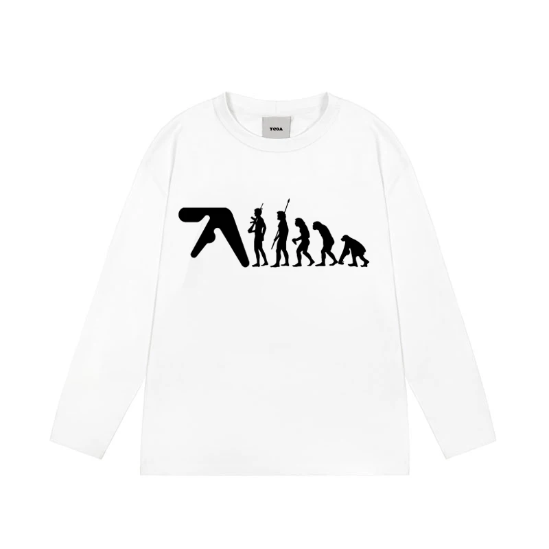 Aphex Twin Men's T-Shirt Cotton Autumn Graphic Oversized Aesthetic Korean Fashion Long Sleeve Tops Tees Y2k Streetwear Clothing image 6