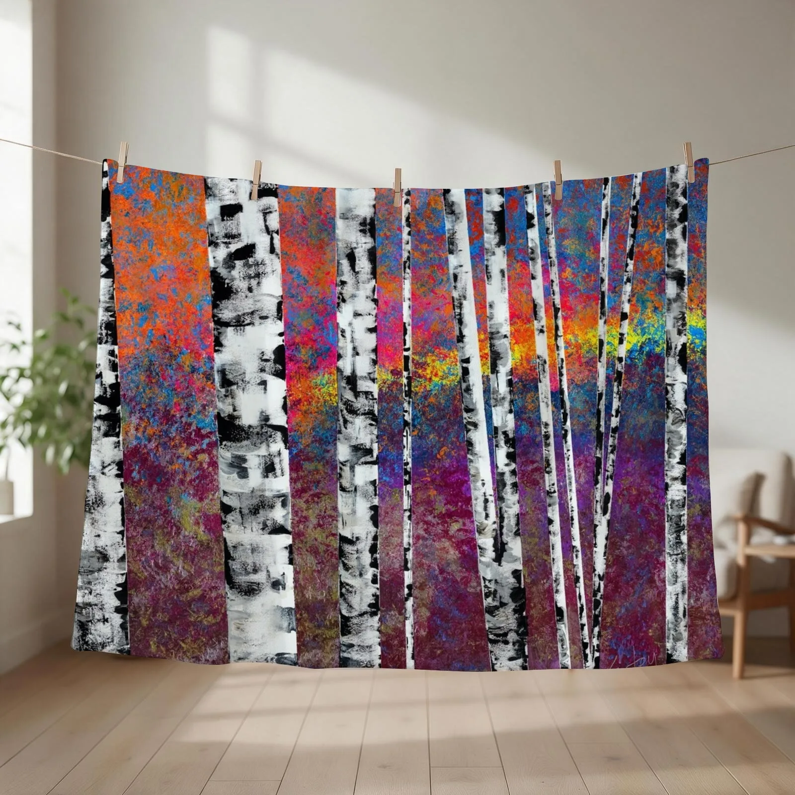 Birches Throw Blanket Sofa Loose Tourist Luxury Brand Blankets