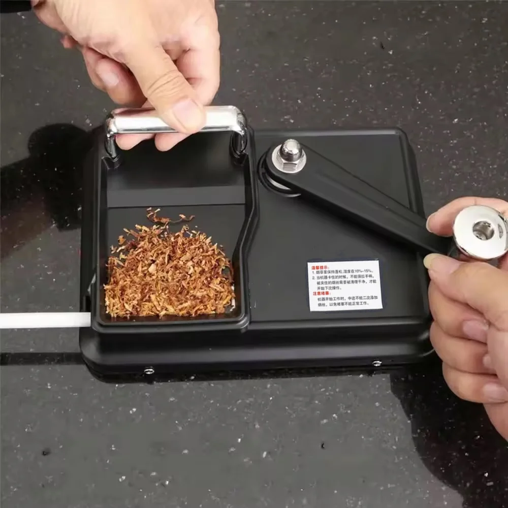 

Black 5.5/6.5/8mm Tube Cigarette Making Machine Aluminium Alloy Smoking Tool Hand Crank Semiautomatic Ciggerete Rolling Machine