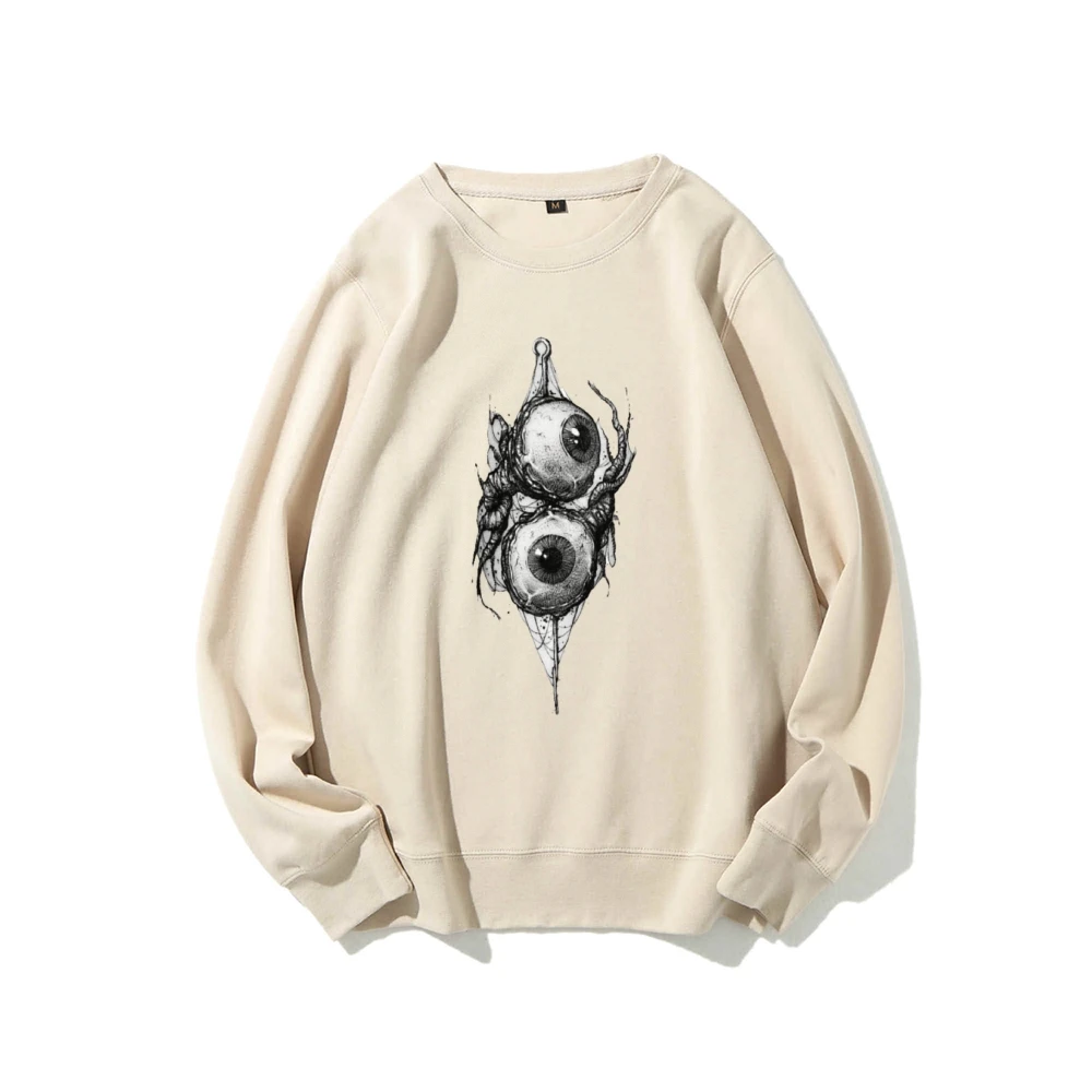 

Eye Fracture Casual Crewneck Sweatshirt, Spooky Shirt