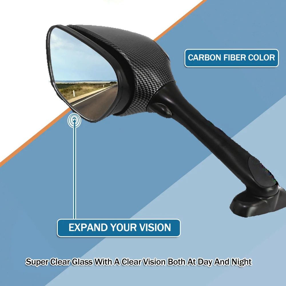 Rearview Mirrors For Suzuki GSXR600 GSXR750 2006-2010 GSXR1000 K6 K7 K8 2005-2008 Motorcycle LED Light Turn Signal Side Mirrors