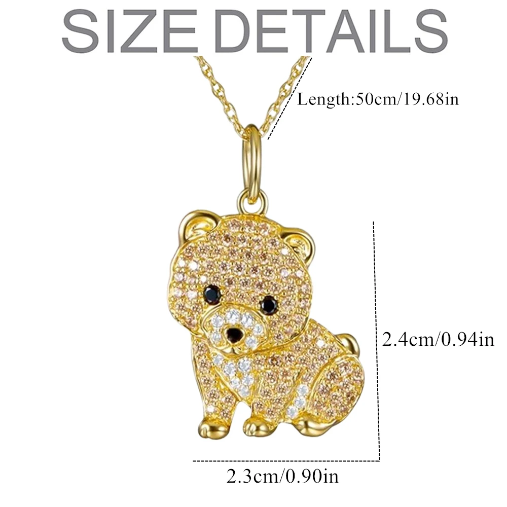 Exquisite and Cute Pomeranian Pendant Necklace for Women Elegant Pet Puppy Jewelry Animal Accessories Gift for Dog Lover Chains