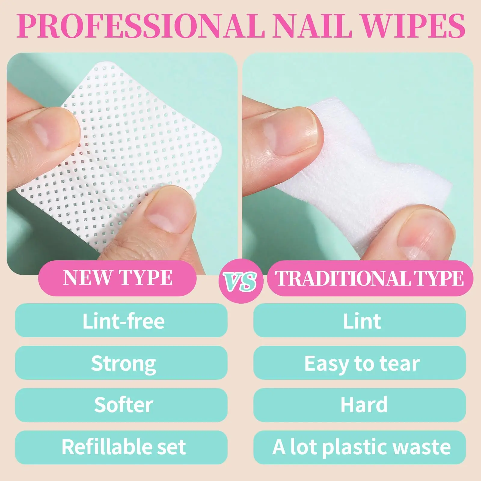 200 Pieces Lint-Free Nail Wipes Professional Eyelash Extension Glue Wipes Nail Polish Removal Wipes for Salon Use image 4