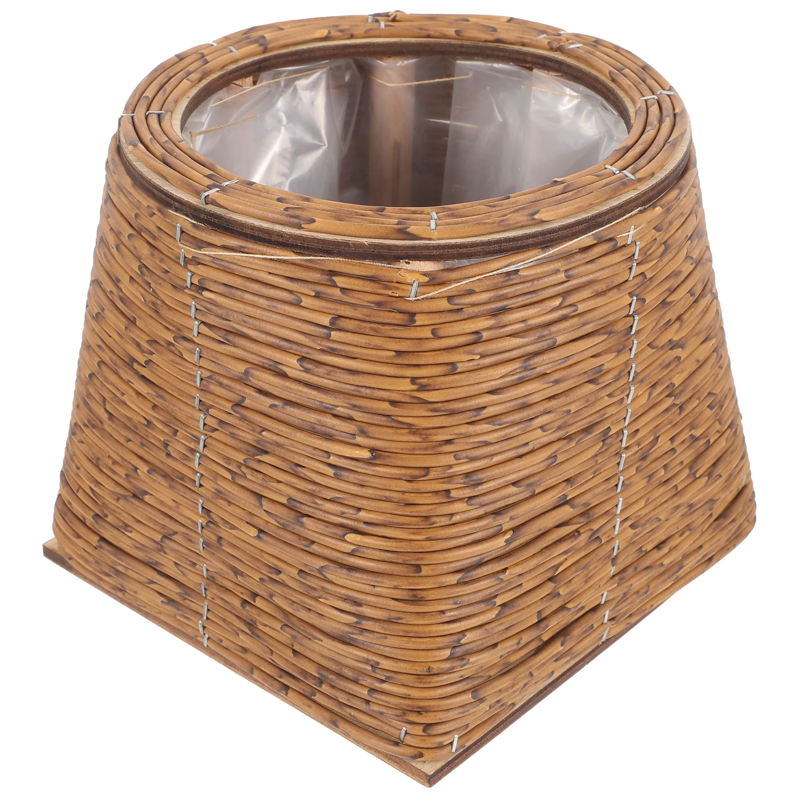 

Hand Woven Rattan Plant Basket For Home Decor Woven Flower Planter Storage Basket Natural Round Indoor Planter