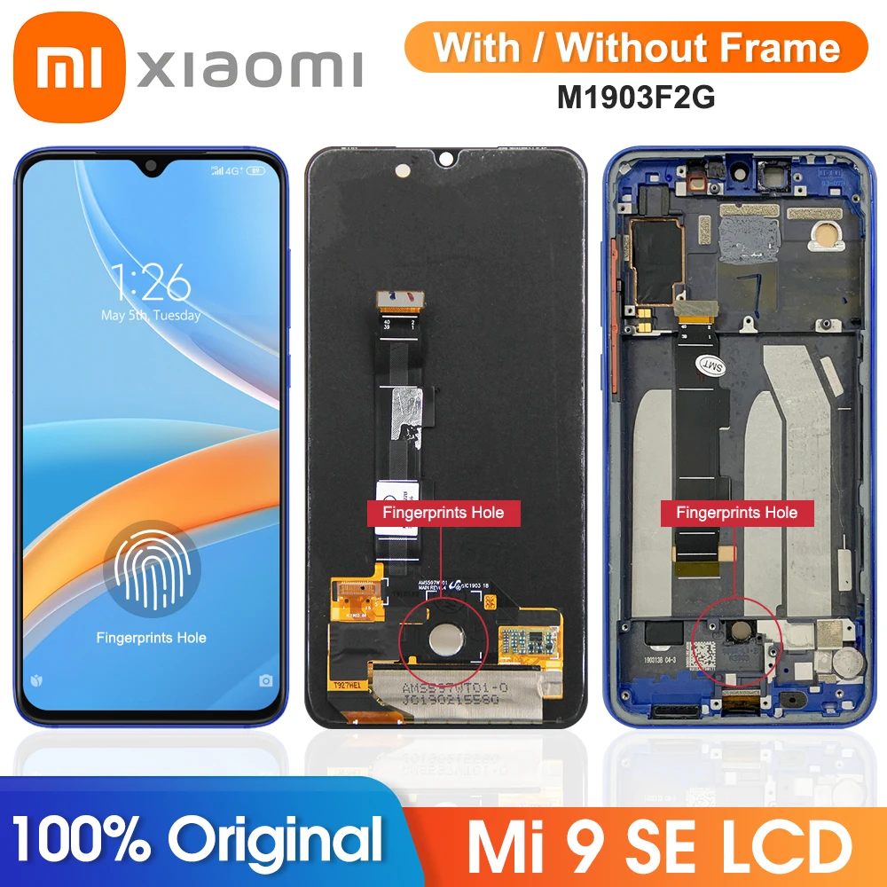 

5.97" Super AMOLED Mi 9 SE Display Screen with Frame For Xiaomi Mi 9se Mi9se LCD Display Touch Screen Digitizer Assembly Parts