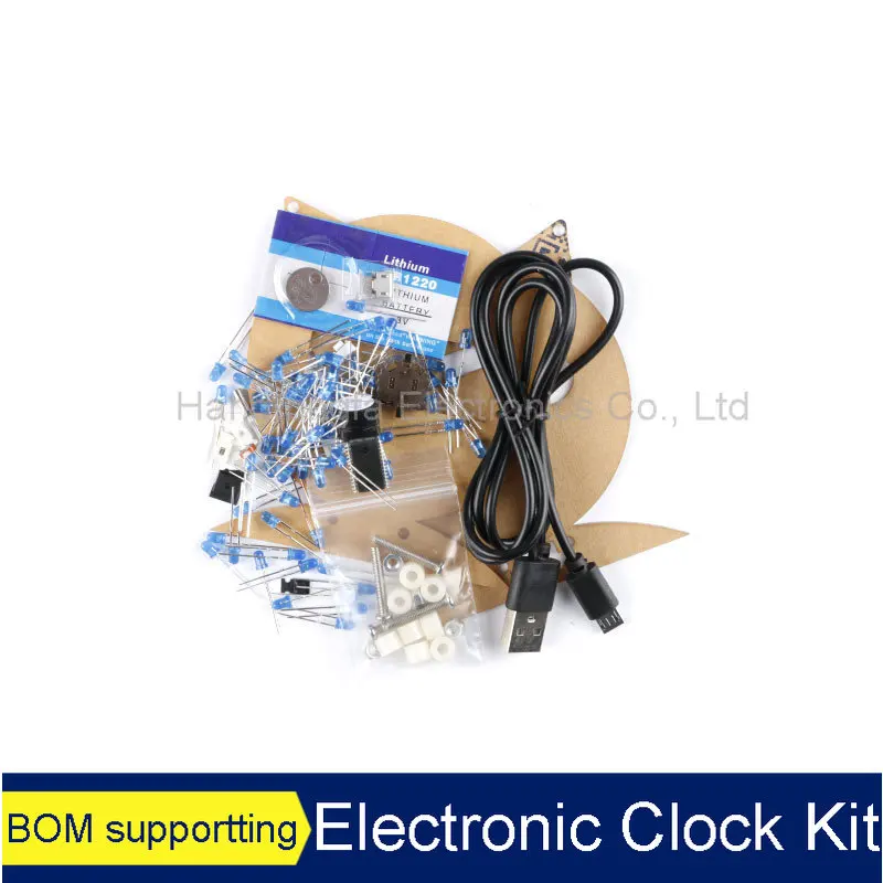 Electronic Clock Kit Light Controlled Temperature Creative Alarm Clock Assembly DIY Welding Parts 51 Single-chip Microcomputer