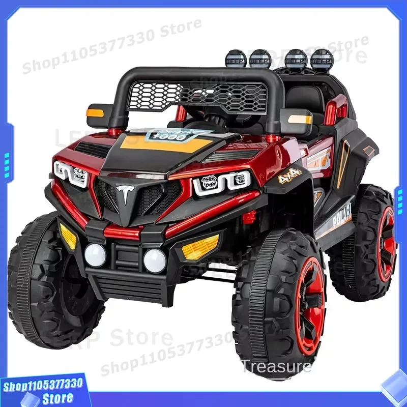 Kids Electric RC Car 4WD Off Road Vehicle Double Seat Battery Powered Plastic Remote Control Toy for Boys Girls Unisex Ride