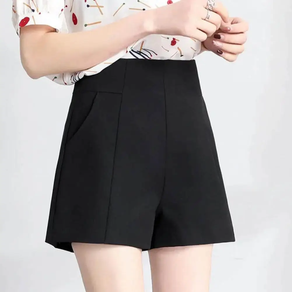 

Women Loose Fit Shorts Stylish Plus Size Women's High Waist Shorts with Hidden Zipper Closure Side Pockets for Commute Dating