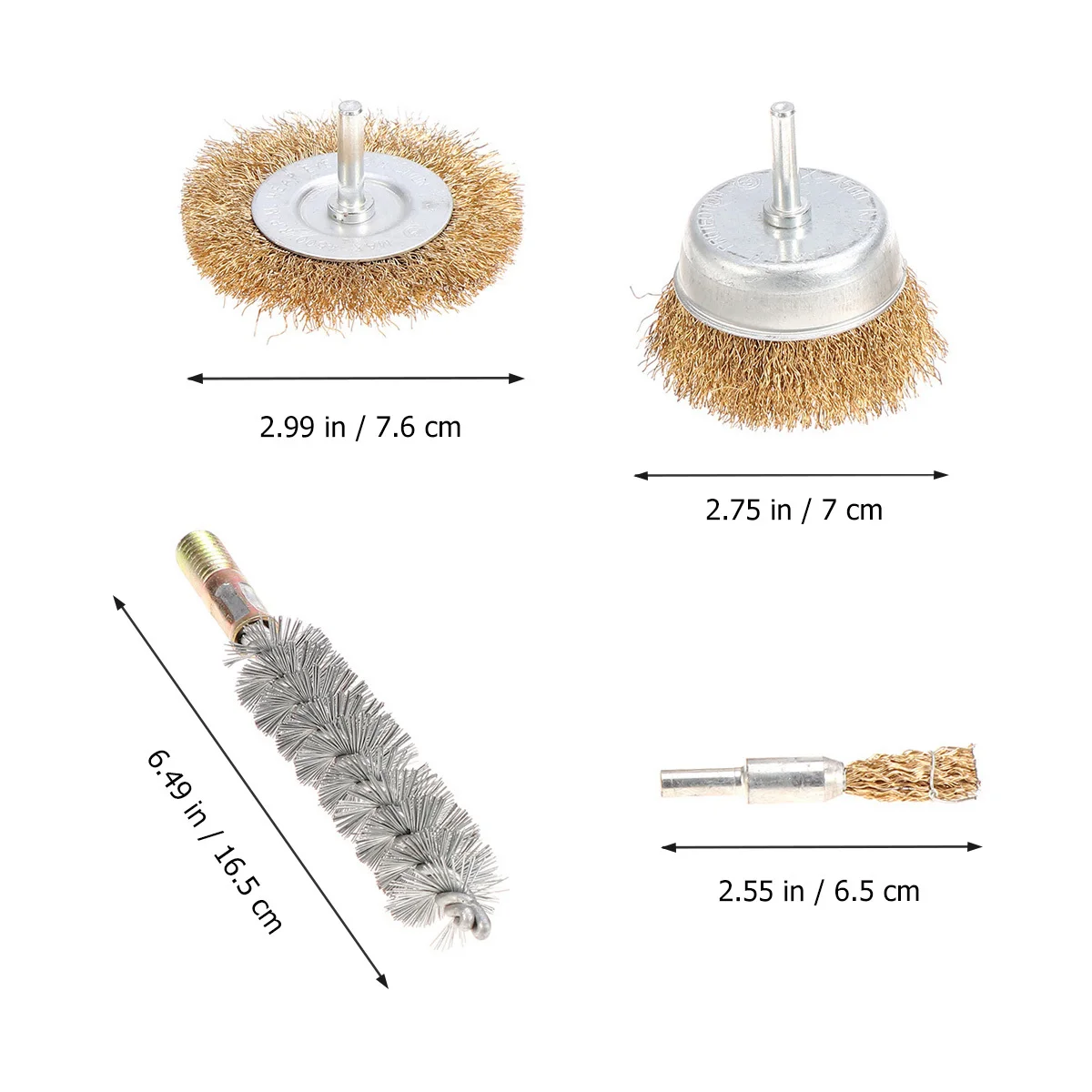 4Pcs Wire Wheel Brush Abrasive Polishing Wheels Set Rotary Tool Accessory for Burr Rust Oxide Removal Wire Brush Set