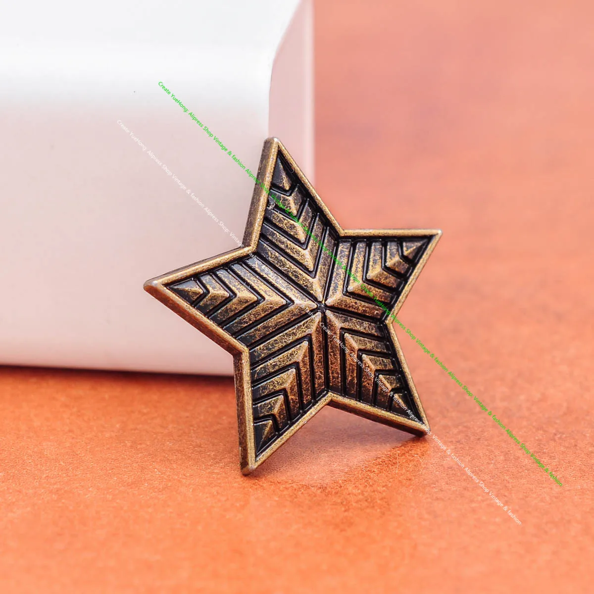 10PC 30mm Western Stripe Engraved Antique Brass Lucky Star Concho Screwback For Leathercraft Belt Hardware Handbag Decor