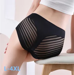 Lace sexy underwear women's high waist lenceria para damas plus size tanga seamless hollow lenceria cotton crotch panties briefs